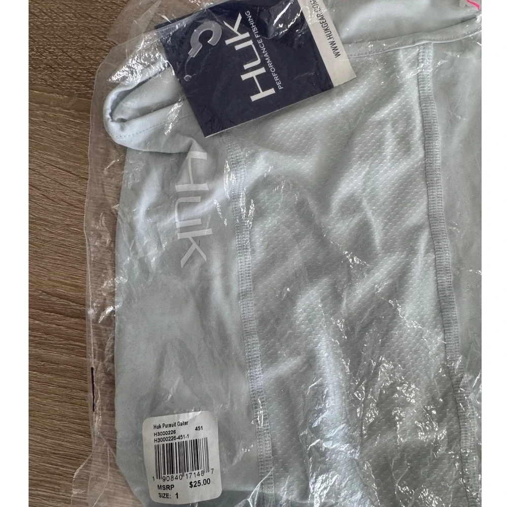 NEW HUK Pursuit Neck Gaiter Fishing Sun Protection Light Gray H3000226